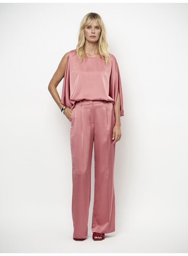 Satin smart pants JULES Coral Blush