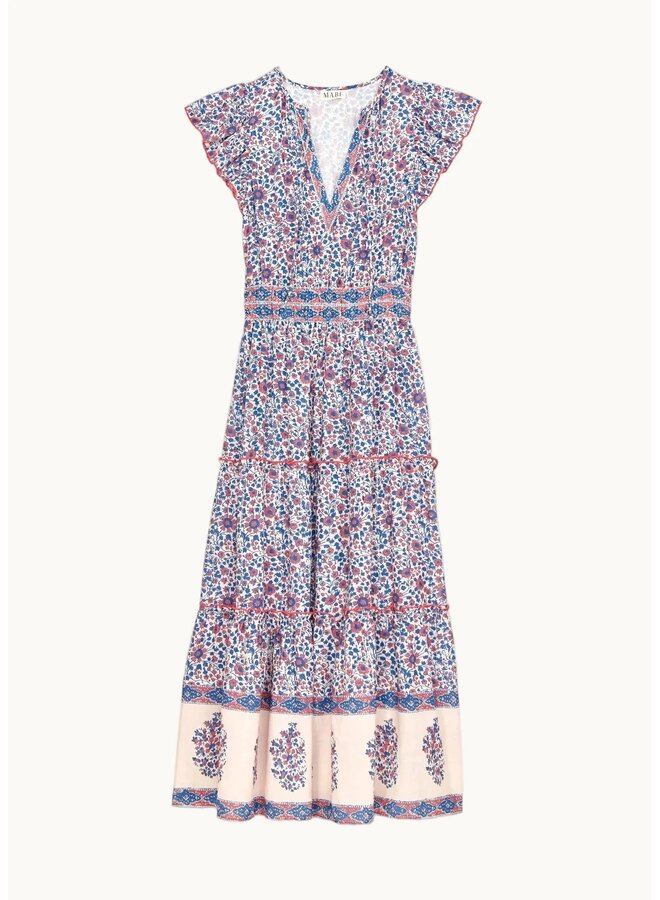 DELLA PRINT maxi dress blue/pink