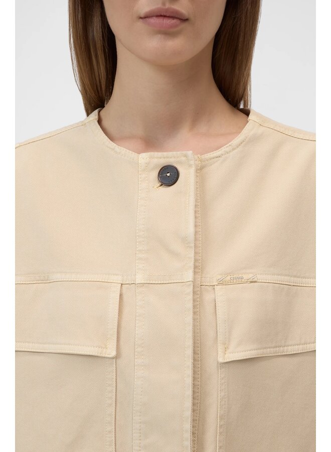 Cropped utility jacket camel beige