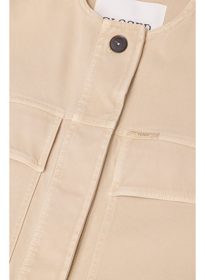 Cropped utility jacket camel beige