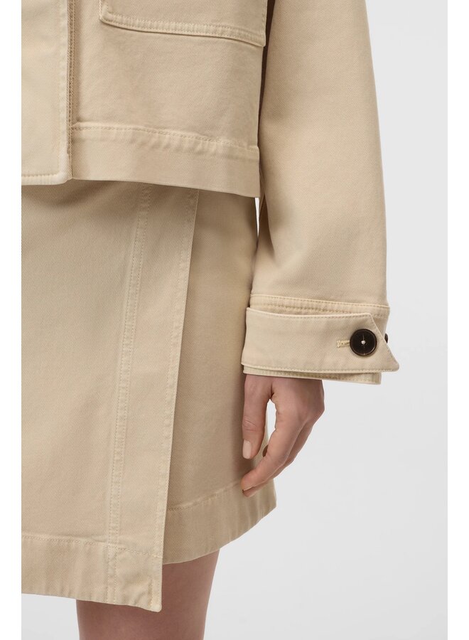 Cropped utility jacket camel beige