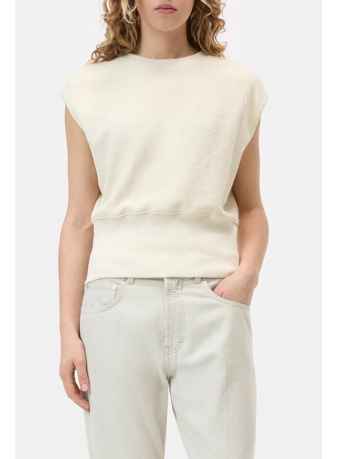 Waisted crewneck witherit beige