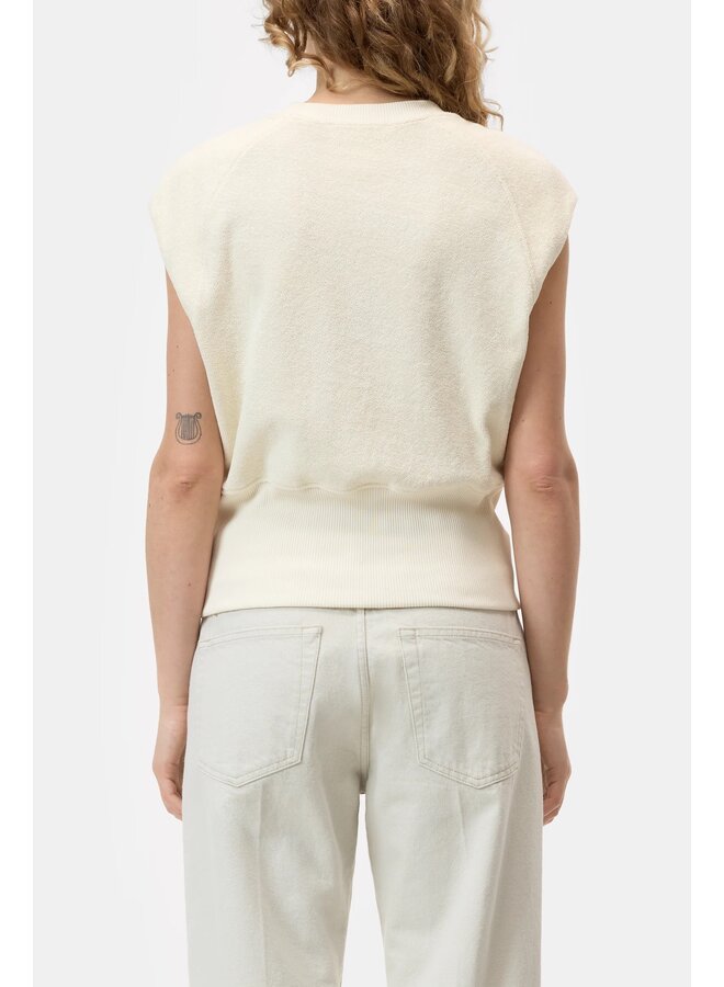 Waisted crewneck witherit beige