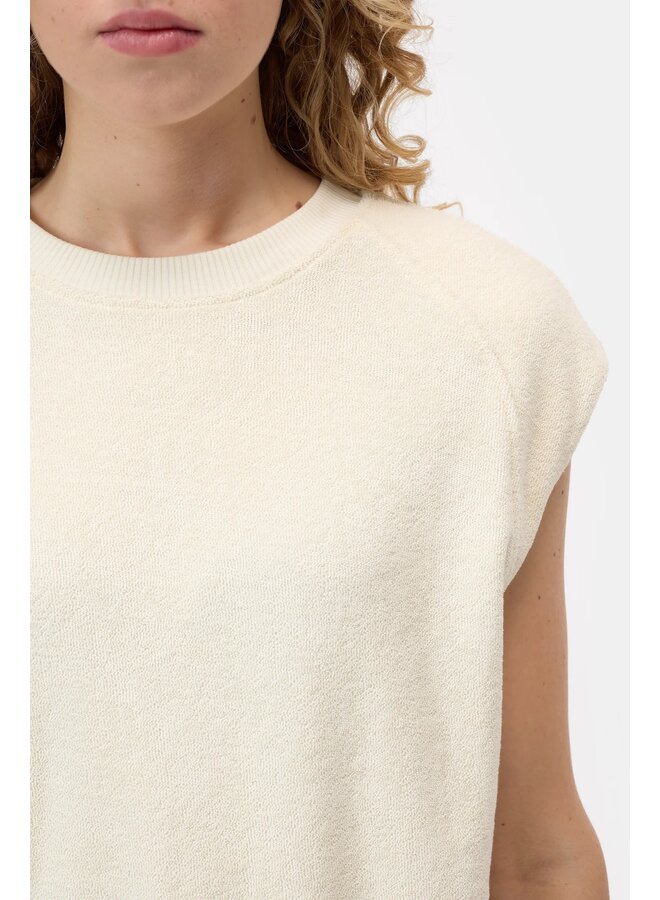 Waisted crewneck witherit beige