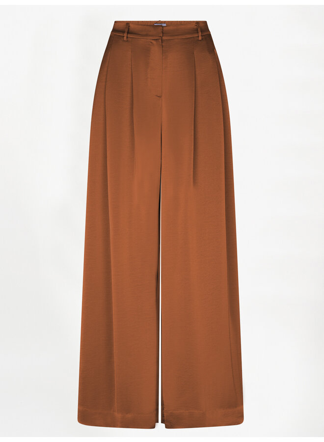ONIQUE wide leg satin pants Sunset Orange