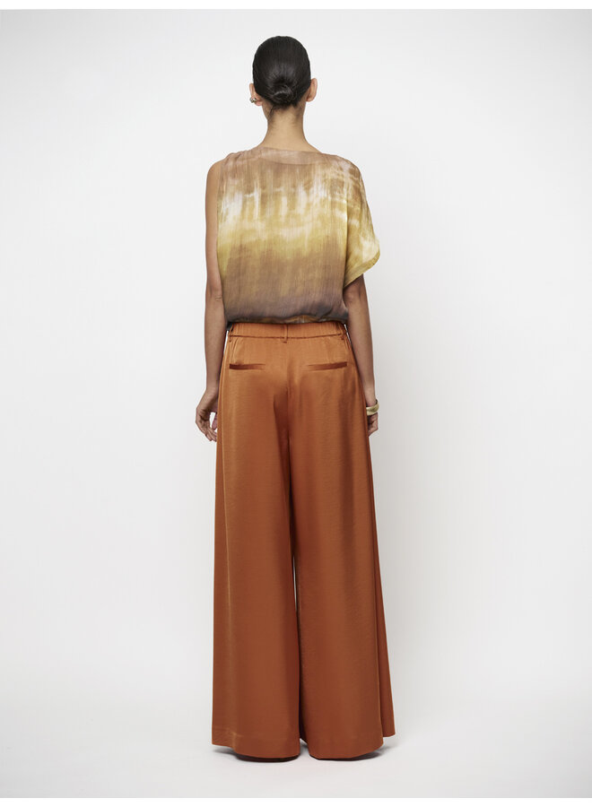 ONIQUE wide leg satin pants Sunset Orange