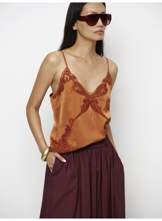 LIGNE lace camisole top Sunset Orange