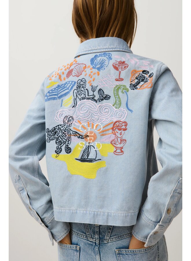 Cropped classic shirt light blue