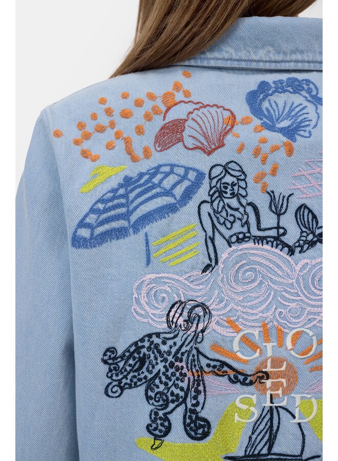 Cropped classic shirt light blue