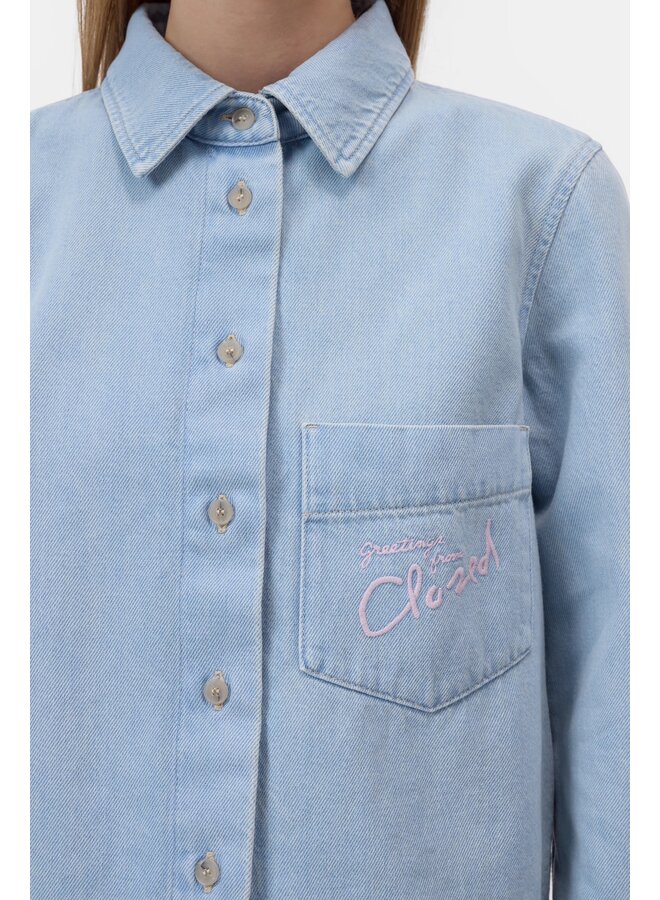 Cropped classic shirt light blue