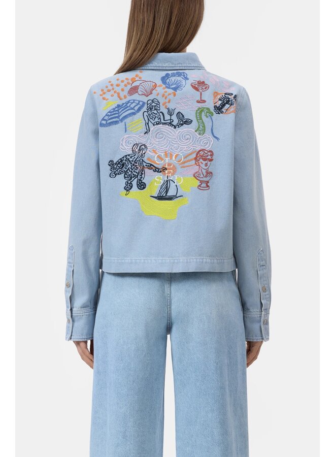 Cropped classic shirt light blue