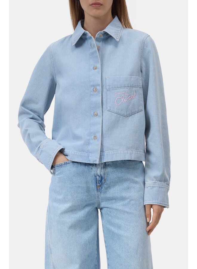 Cropped classic shirt light blue