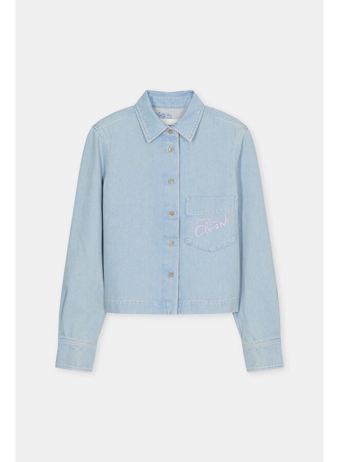 Cropped classic shirt light blue