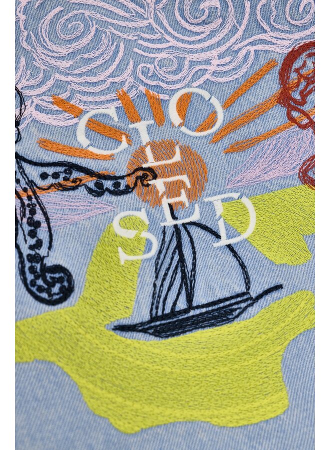 Cropped classic shirt light blue