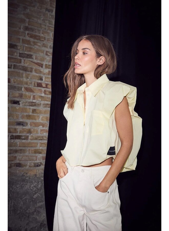 DINNIE NS Poplin Shirt pale yellow