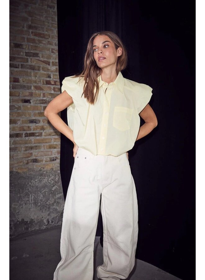 DINNIE NS Poplin Shirt pale yellow