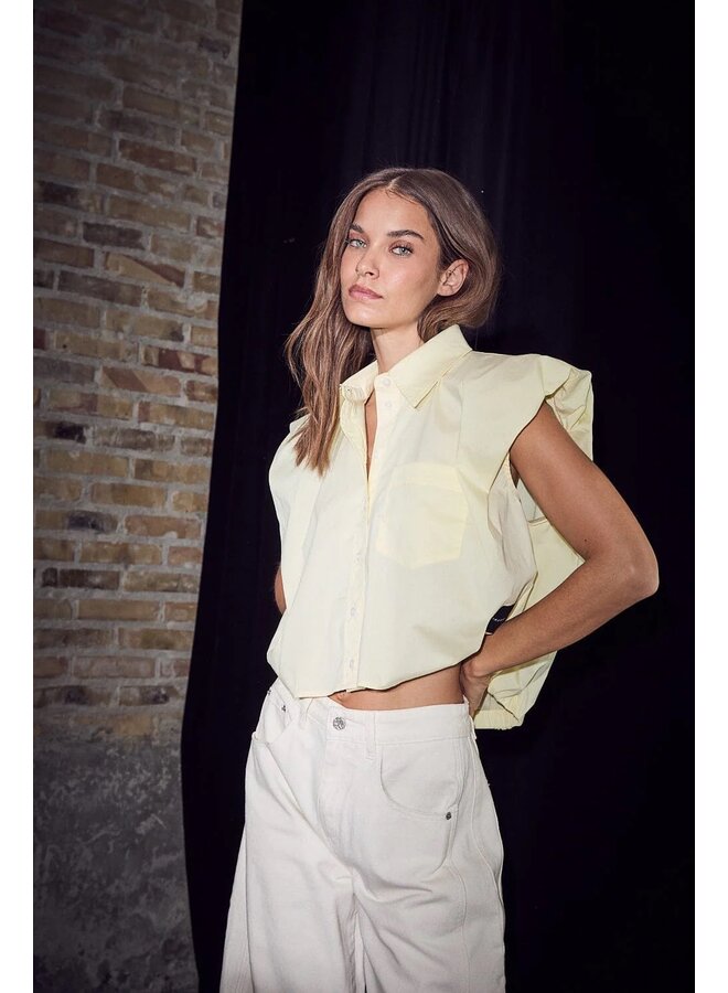 DINNIE NS Poplin Shirt pale yellow