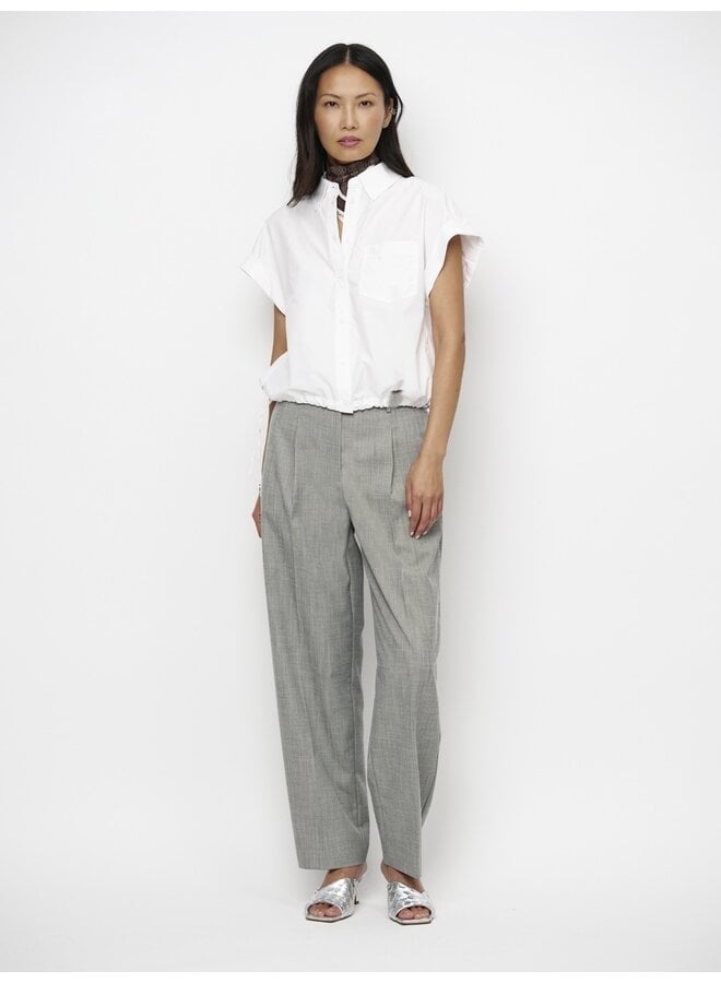 ECLAT cap-sleeve shirt white