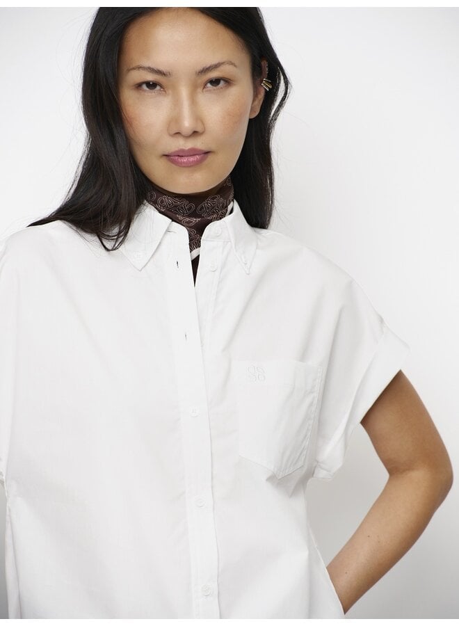 ECLAT cap-sleeve shirt white
