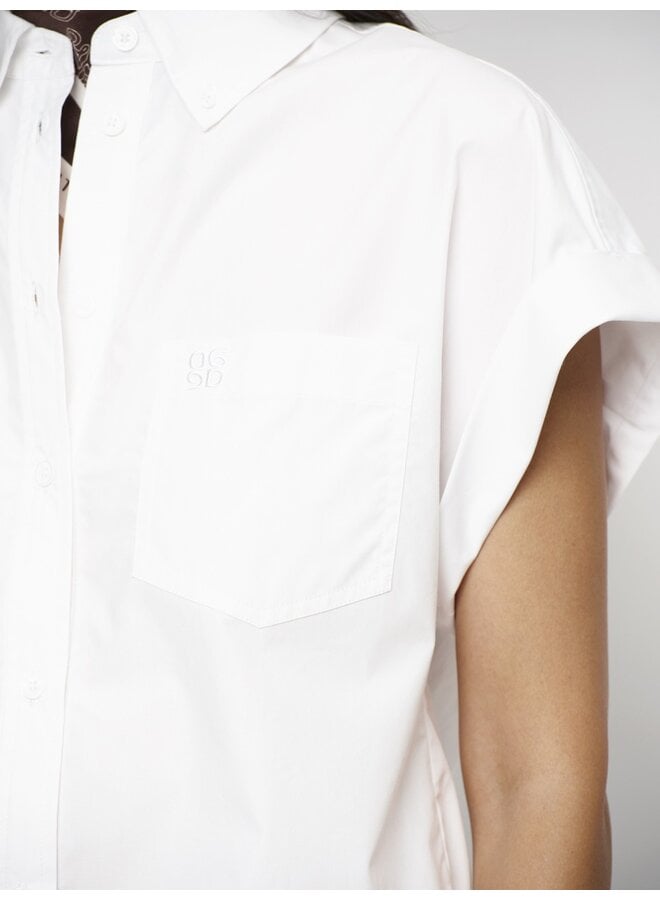 ECLAT cap-sleeve shirt white