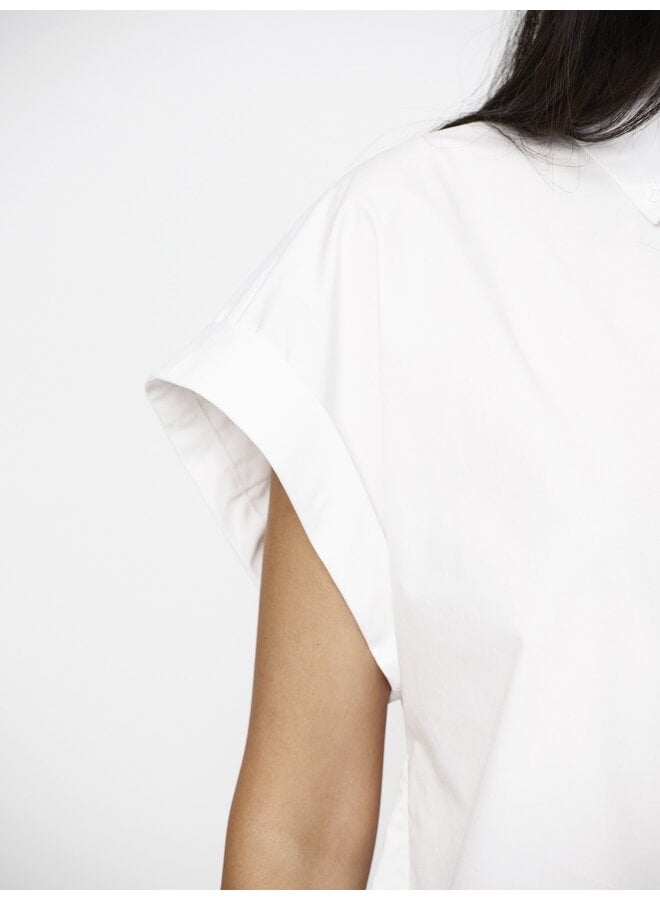 ECLAT cap-sleeve shirt white