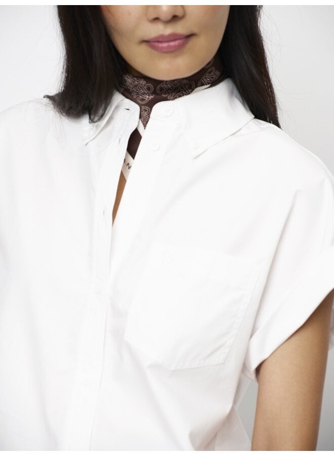 ECLAT cap-sleeve shirt white