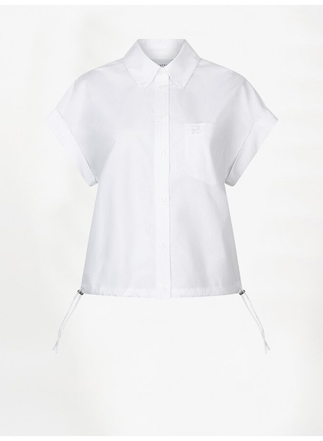ECLAT cap-sleeve shirt white