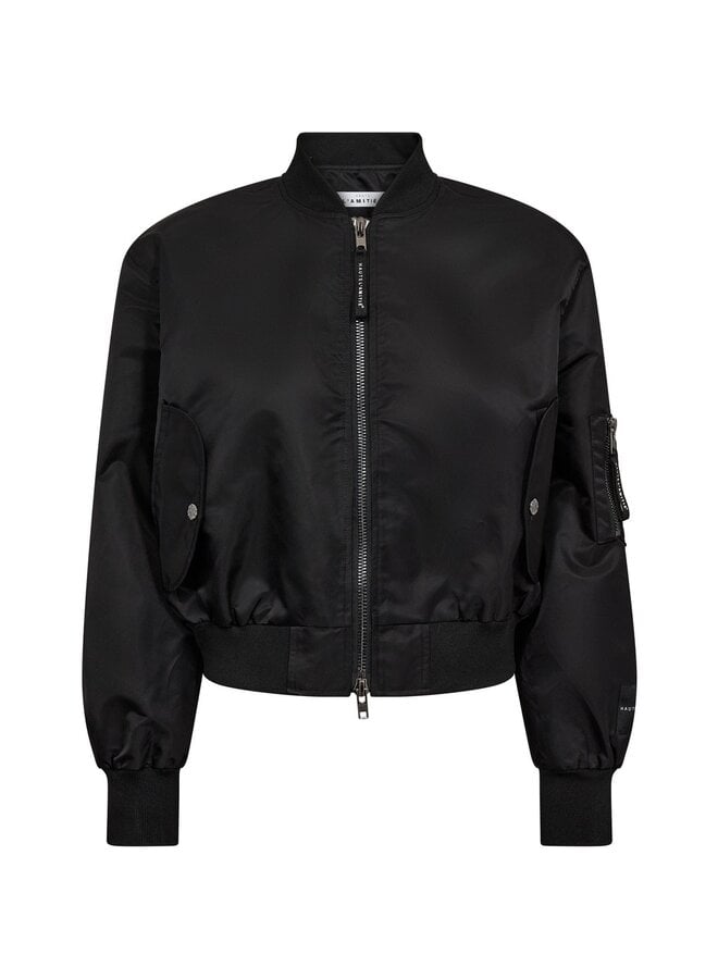Sally Crop Bomber Black
