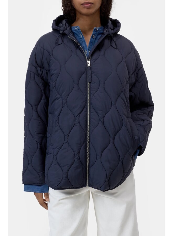 Quilted Hooded Jacket Dark night