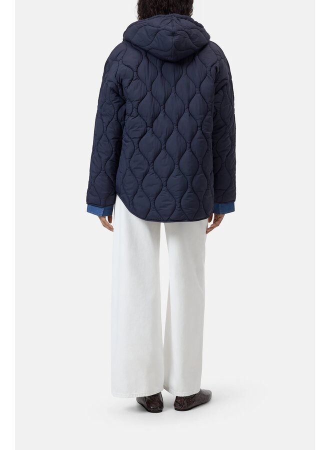 Quilted Hooded Jacket Dark night