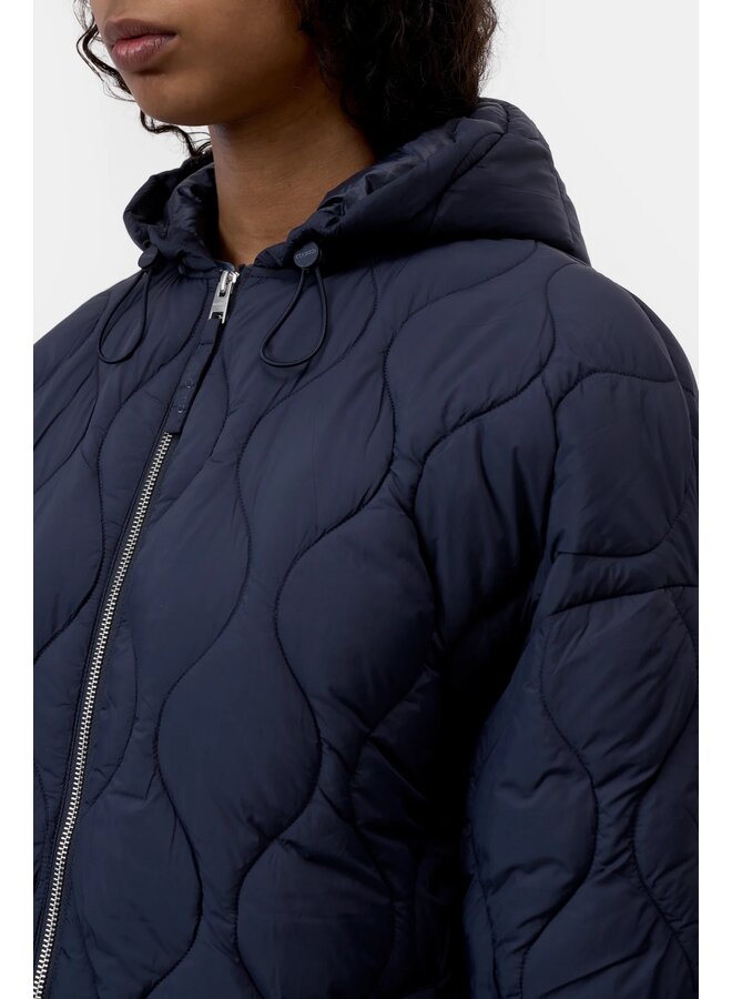 Quilted Hooded Jacket Dark night