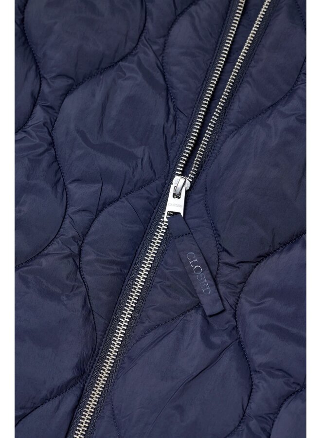 Quilted Hooded Jacket Dark night