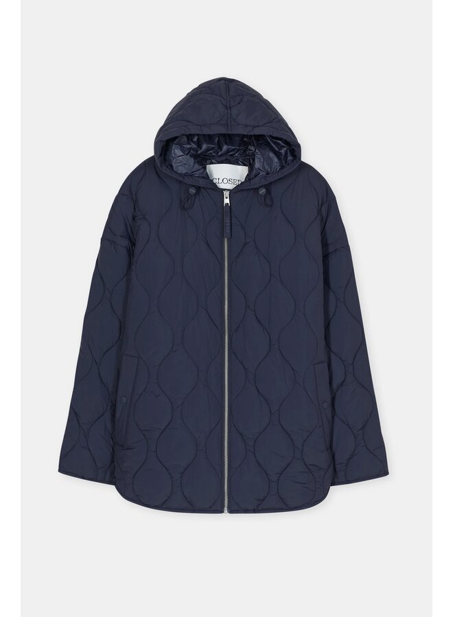 Quilted Hooded Jacket Dark night