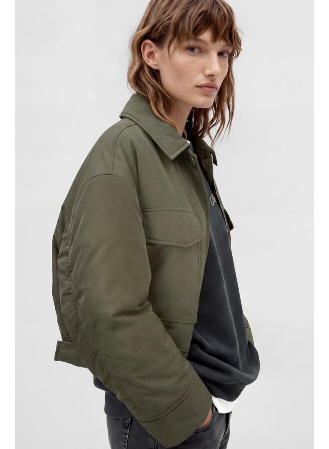 Cropped Bomber Cypress green