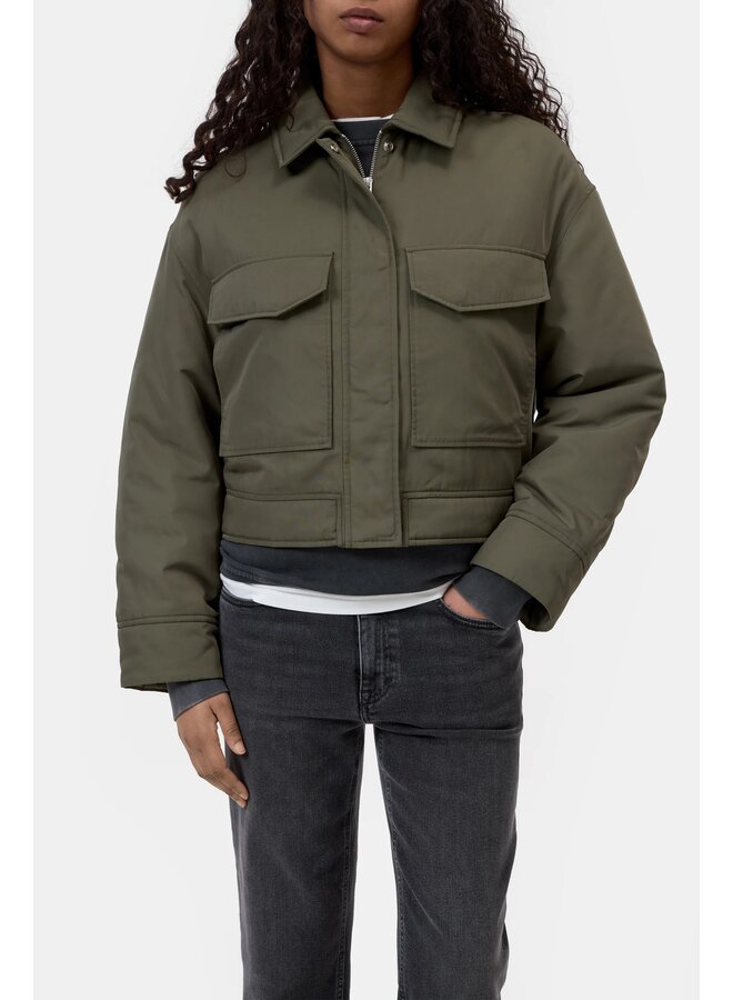 Cropped Bomber Cypress green