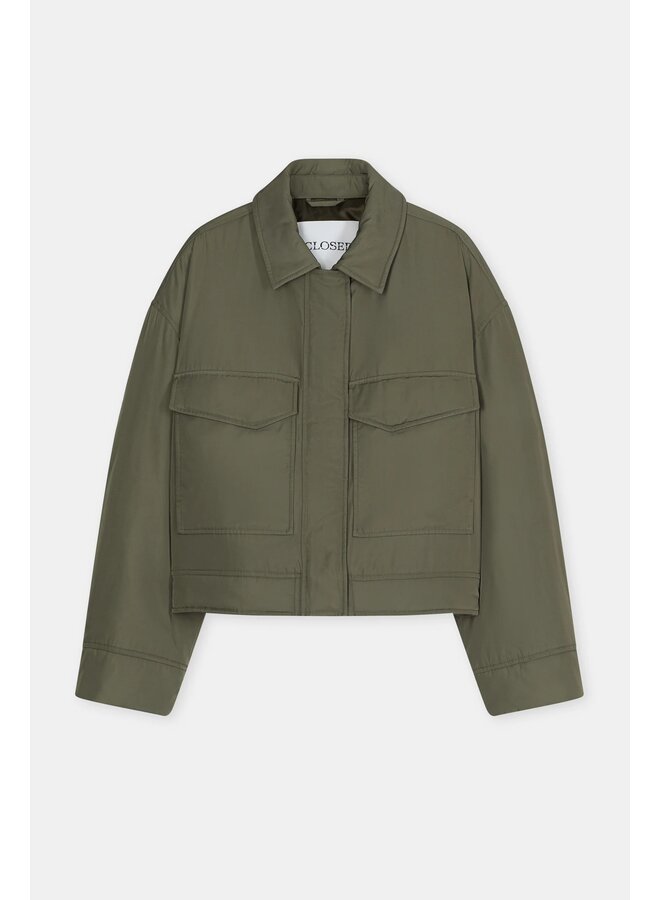 Cropped Bomber Cypress green