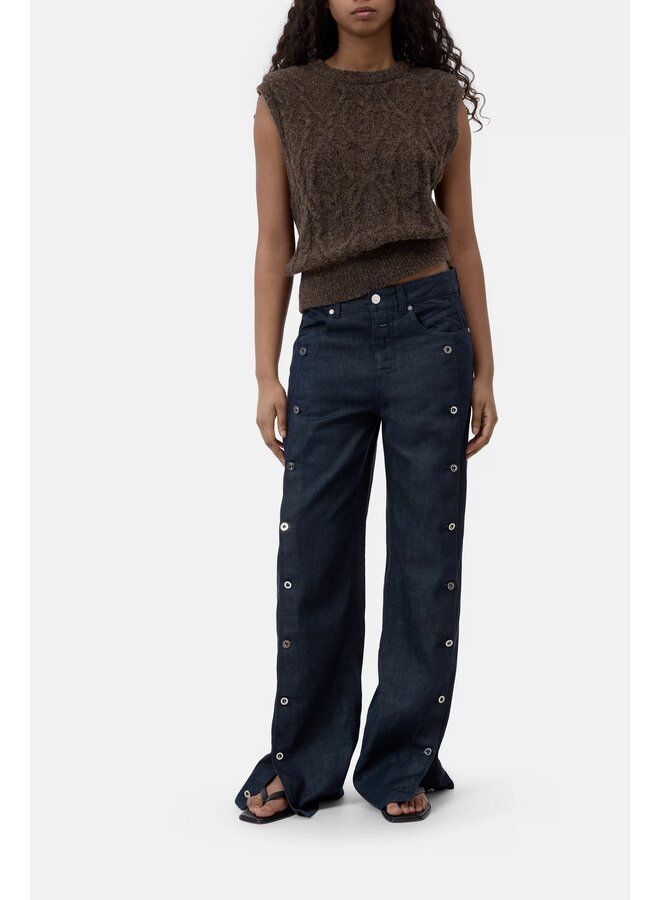 Crew neck vest Mahagony brown