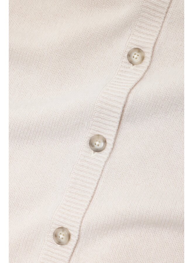 Crew Neck Cardigan Whipped cream