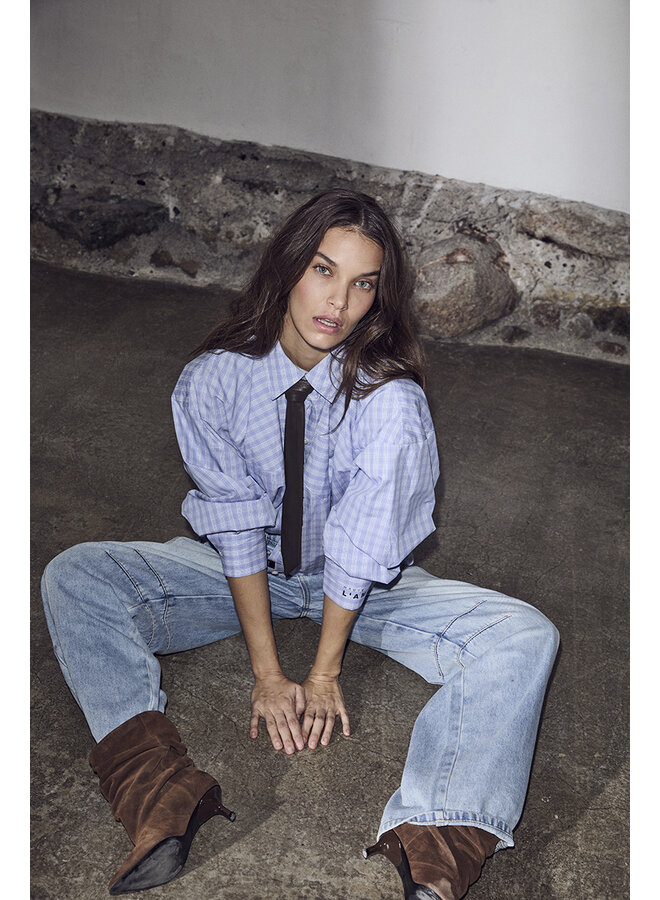 Sophie Check Shirt Pale Blue