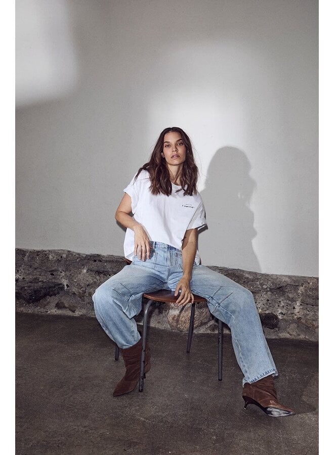 Barrel Front Pocket Tall Jeans bleached denim