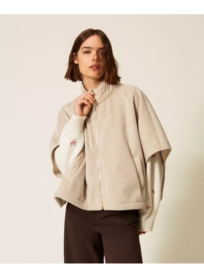 Wool poncho beige