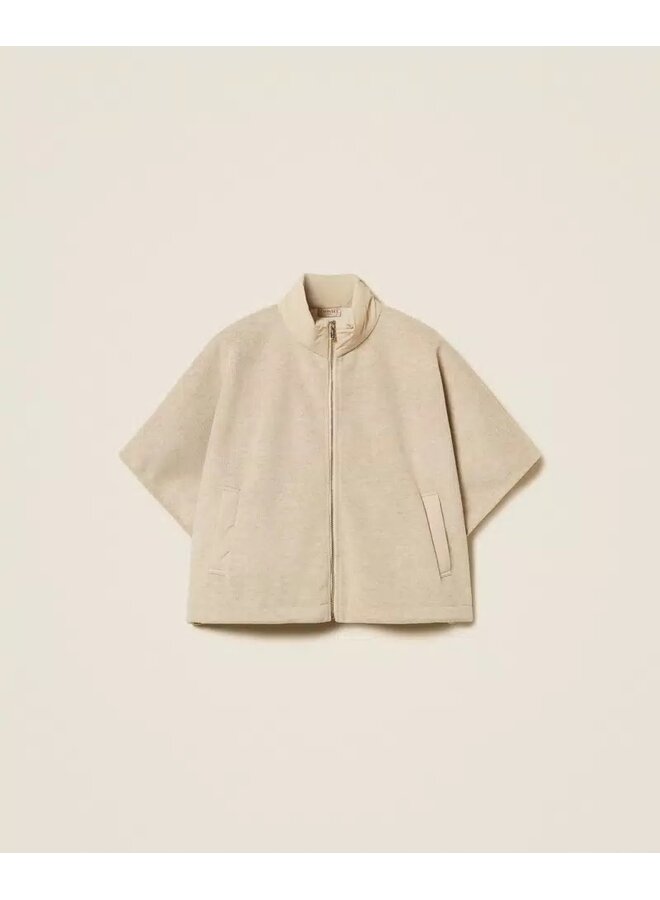 Wool poncho beige