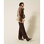 Faux fur jacket with fadeout print