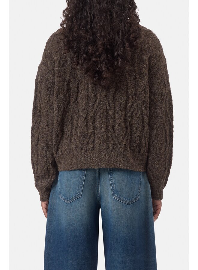 Troyer Zip Cardigan Mahagony brown