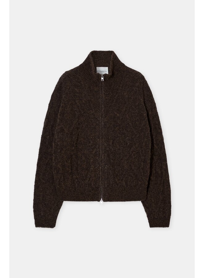 Troyer Zip Cardigan Mahagony brown
