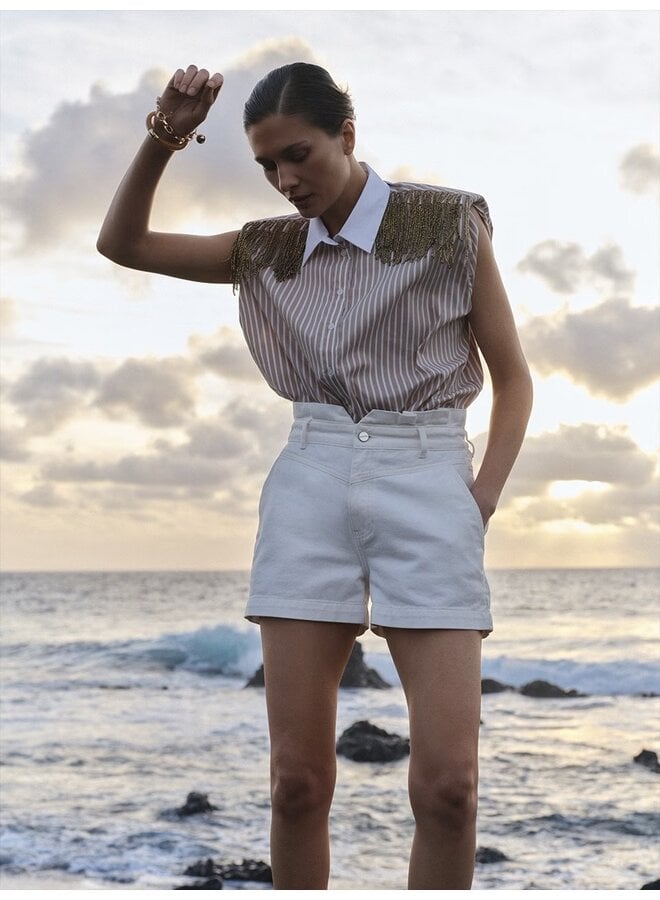 ROSIE denim shorts milk white