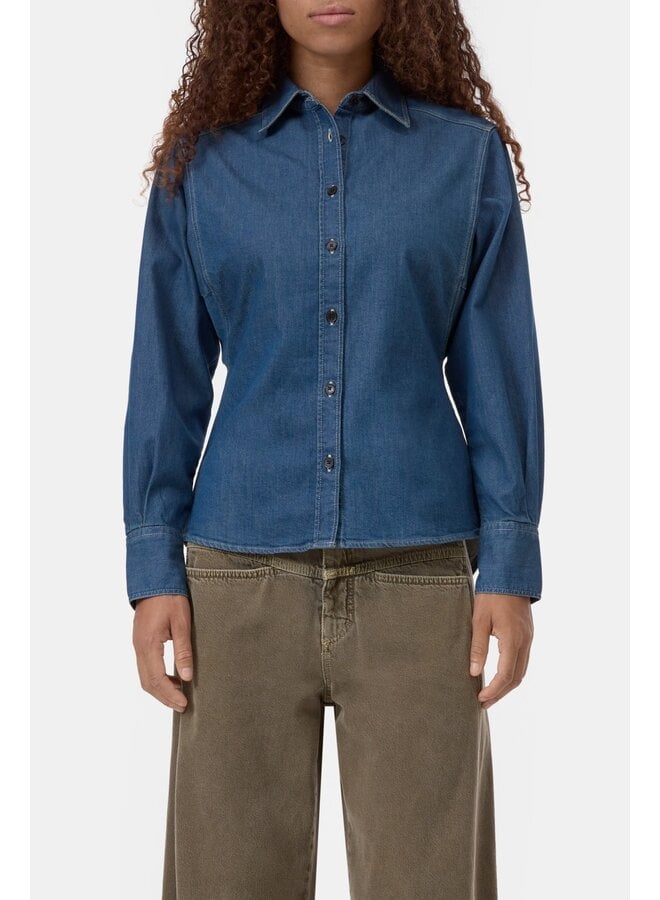 Waisted blouse Dark blue