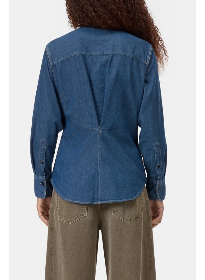 Waisted blouse Dark blue