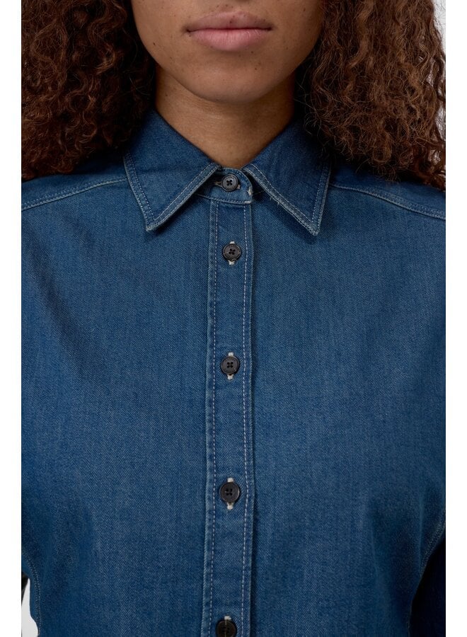 Waisted blouse Dark blue