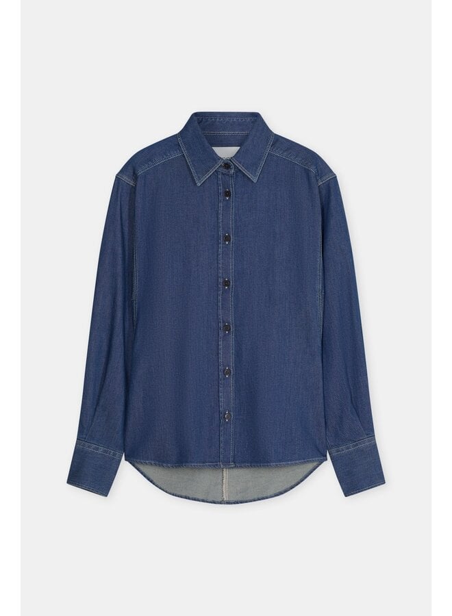 Waisted blouse Dark blue